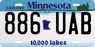 MN license plate 886UAB