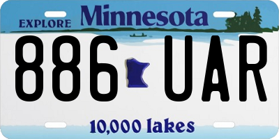 MN license plate 886UAR