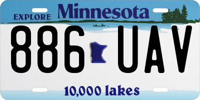 MN license plate 886UAV