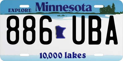 MN license plate 886UBA