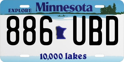 MN license plate 886UBD