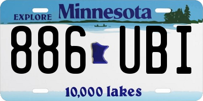 MN license plate 886UBI