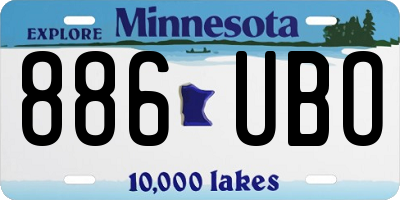MN license plate 886UBO