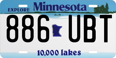 MN license plate 886UBT