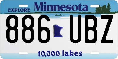 MN license plate 886UBZ