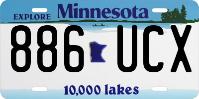 MN license plate 886UCX