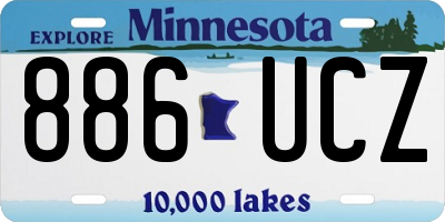 MN license plate 886UCZ