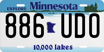 MN license plate 886UDO
