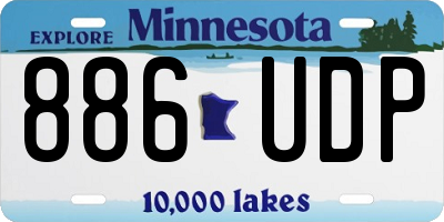 MN license plate 886UDP