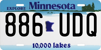 MN license plate 886UDQ