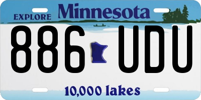 MN license plate 886UDU