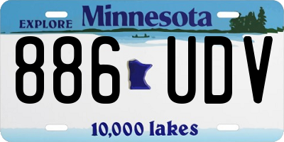 MN license plate 886UDV