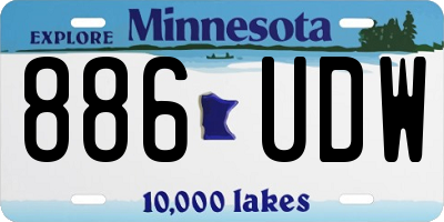 MN license plate 886UDW