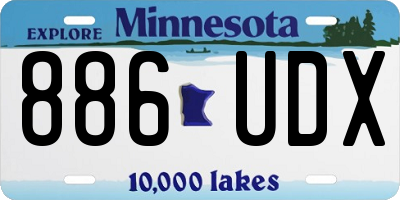 MN license plate 886UDX