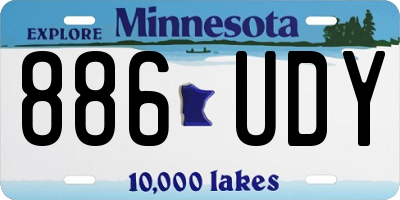 MN license plate 886UDY