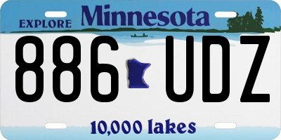 MN license plate 886UDZ