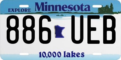 MN license plate 886UEB