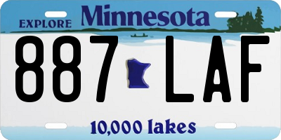 MN license plate 887LAF