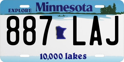 MN license plate 887LAJ