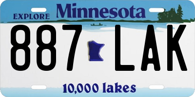 MN license plate 887LAK