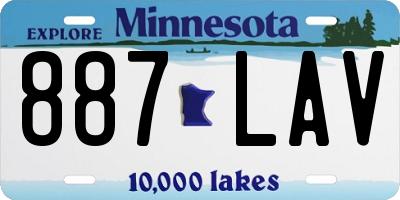 MN license plate 887LAV