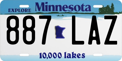 MN license plate 887LAZ