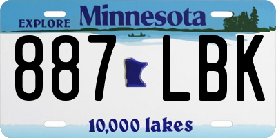 MN license plate 887LBK