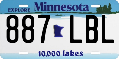 MN license plate 887LBL