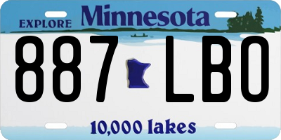 MN license plate 887LBO