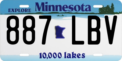 MN license plate 887LBV