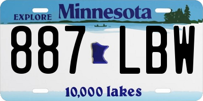 MN license plate 887LBW