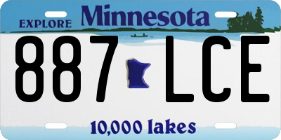 MN license plate 887LCE