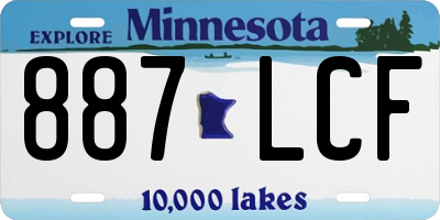MN license plate 887LCF
