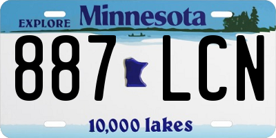 MN license plate 887LCN