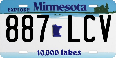MN license plate 887LCV