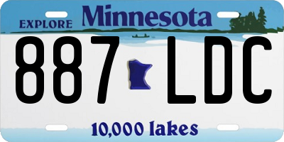 MN license plate 887LDC