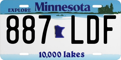 MN license plate 887LDF