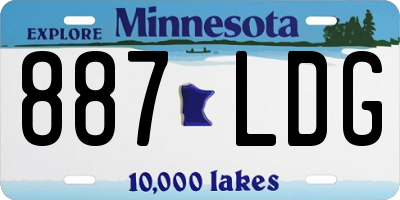 MN license plate 887LDG