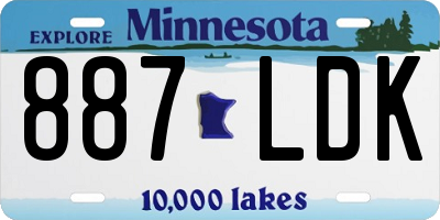 MN license plate 887LDK