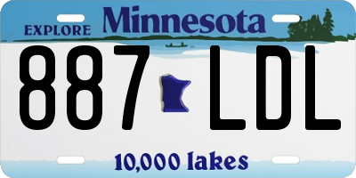 MN license plate 887LDL