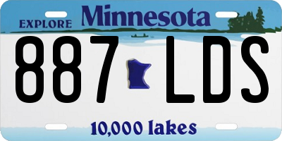 MN license plate 887LDS