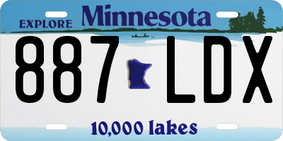MN license plate 887LDX