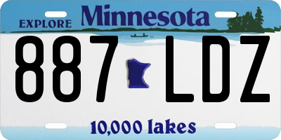 MN license plate 887LDZ