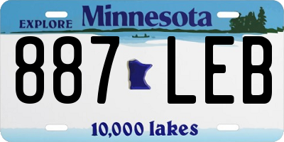 MN license plate 887LEB