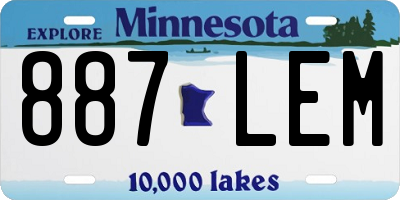 MN license plate 887LEM
