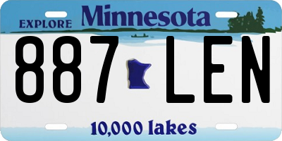 MN license plate 887LEN