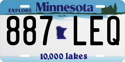 MN license plate 887LEQ