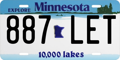 MN license plate 887LET