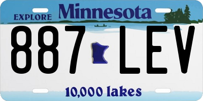 MN license plate 887LEV