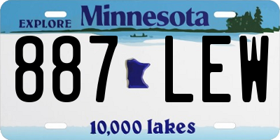 MN license plate 887LEW